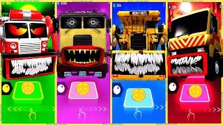 coffin dance - Fire truck eater vs Truck eater vs Dump truck eater vs Tow truck eater | tiles hop 