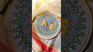 Hand-painted Madhubani Saree Painting on saree Fabric painting  Nirmala Sitharaman Fabric painting