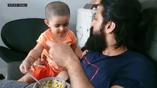 Rocking Star Yash feeding his daughter Ayra | Cute baby feeding