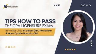 How to Pass the CPA Licensure Exam by May 2022 1st placer, Jhoone Cyrelle Nacario, CPA