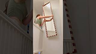 upcycled trendy striped mirror #diy #diyprojects #trendy