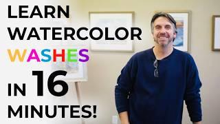 Watercolor washes - EASY tutorial for beginners | best watercolor tips | watercolor washes tutorial