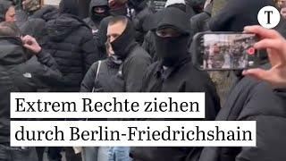 Gegendemo blockiert Straße: Polizei beendet Neonazi-Aufmarsch in Berlin-Friedrichshain #b1412