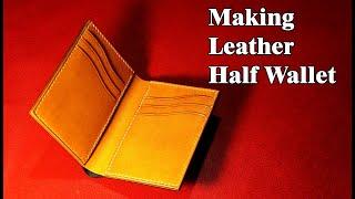 44 [Leather Craft] Making Leather Vertical half Wallet / Free Pattern