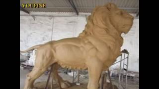 large outdoor clay mould of bronze lion sculpture for Australian Park