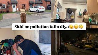 Sidd ne failaya pollution 🫢||ankit aaj jaldi ghar aa gaye#comment #subscribe #vlog #london #share