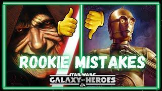 Ten Rookie Mistakes that Beginners Make in SWGOH