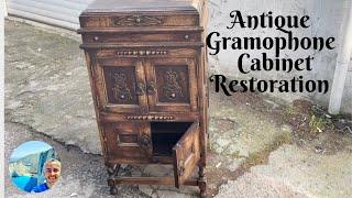 Restoration of an Antique Gramophone cabinet plus DIY scroll saw