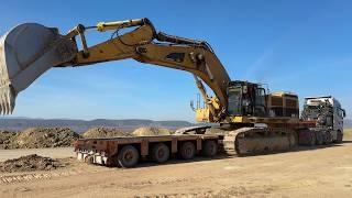 Transporting The Cat 385C Excavator From Construction To Mining Site - Fasoulas Heavy Transports 4K