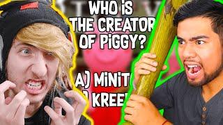 @KreekCraft  VS @AntAntixx vs MIKEYDOOD in Roblox Piggy IMPOSSIBLE QUIZ..