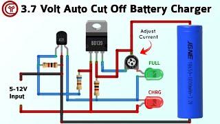 3.7v Auto Cut Off battery charger circuit