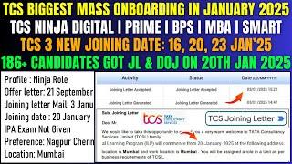 TCS JAN MASS ONBOARDING STARTED! TCS 3 NEW DOJ OUT 16, 20, 23 JAN | 1500+ GOT JOINING LETTER IN JAN