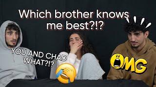 WHICH BROTHER KNOWS ME BETTER?! (WE ALL FOUGHT!)