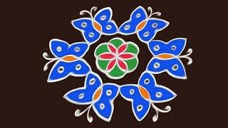 Rangoli Art | 7 to 4 Interlaced Dots | Easy Rangoli Designs | Rangavalli Festival Arts #284