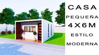 Plano de casa 4x6 metros moderna | Desain Rumah 4x6 | Small house design 4x6