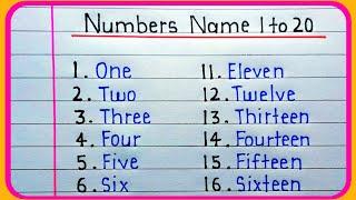 1 to 20 number name | 1 to 20 spelling | one to twenty spelling in English