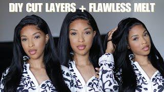 Deep Side Part Closure Wig Install | Cut Layers + Lace Meltdown| Alipearl Hair X ROCHELLE B