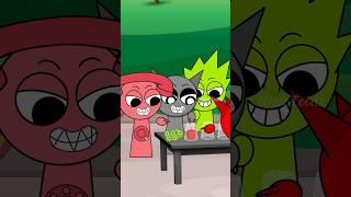 POV: Raddy scams Tele, Gray & Lime with the Three Cup Monte and an apple || Incredibox Sprunki