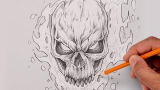 How To Draw Ghost Rider | 19 Minute Sketch Tutorial