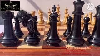 The Chess Empire-The Columbus Series luxury wood chess set with meticulous craftsmanship on knights.