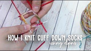 How To KNIT Cuff Down Socks | DPNs & Long Tail Cast On | Tutorial For Beginners | How to Knit Socks