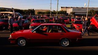 LARGEST DISPLAY OF RED CARS EVER SEEN - Bosch Highball Cars and Coffee