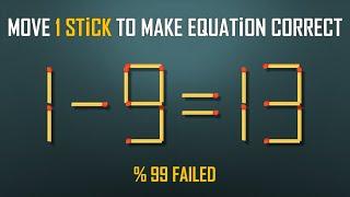 Move 1 Stick To Make Equation Correct- Matchstick Puzzle-4K