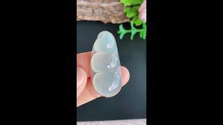 翡翠玉器A貨玉糯冰種福豆玉吊墜   Natural jade jewellery type-A jadeite bean pendant