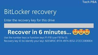 Bitlocker recovery. Enter the recovery key for this drive. Recover in 6 minutes | BitLocker