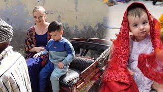 MY BRITISH WIFE'S FIRST TIME ON A RICKSHAW WITH THE KIDS | Punjab Street Vlog