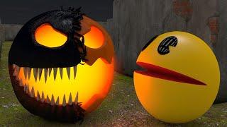 Pacman vs Pumpkin Venom Pac in Haunted Halloween Maze