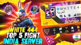 White 444 Top 5 Dangerous  Battle With Indian Players  | White 444 Vs Raistar !!