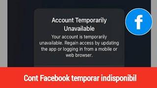 remediați problema contului de facebook indisponibil temporar |  cont temporar indisponibil