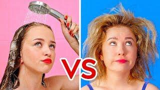 CHEVEUX COURTS CONTRE CHEVEUX LONGS || Situations bizarres et gênantes par 123 GO!