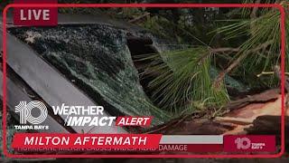 Cars damaged from downed trees in Manatee County