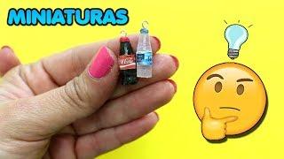 Como hacer miniaturas de botellas de Coca Cola y agua | Miniature Soda Ideas