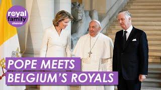 Pope Arrives at Royal Palace in Brussels to Meet the King of Belgium