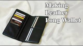 45 [Leather Craft] Making Leather Long Wallet / Free Pattern