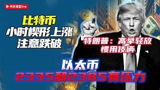 比特幣提前釋放利好小級別楔形上漲 | 比特幣門頭溝、ETF再出貨？| 以太幣反彈2335或2385要注意 |