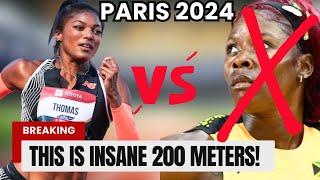 The Showdown That Never Was! Shericka OUT, Gabby Thomas Dominates || Women’s 200m – Paris 2024