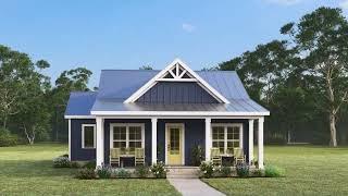 Cozy One-Story Modern Farmhouse Plan 009-00406 with 2 Beds + 2 Baths