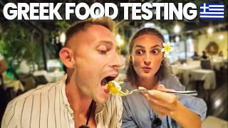 Foreigners Trying GREEK Traditional Food! Rating Authentic food in Crete Greece