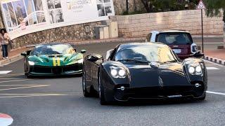 GMK driving the Pagani Utopia escorted by a Ferrari SF90xx