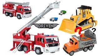 DRIVEN BY BATTAT FIRE TRUCK, BATTAT BULLDOZER, BATTAT DUMP TRUCK, BATTAT SURPRISES, MICRO SERIES