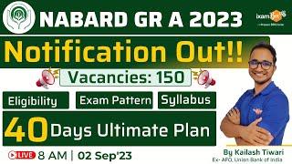 NABARD Grade A 2023 Notification Out | Eligibility ,Exam Pattern & Syllabus | 40 Days Ultimate Plan
