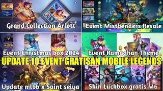 UPDATE 10 JADWAL RILIS EVENT GRATISAN MLBB! EVENT MISTBENDERS, CHRISMAS BOX, SKIN LUCKYBOX GRATIS