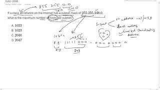 GATE-2008 || maximum number of hosts per subnet.