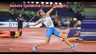 Barbora Špotáková (Czech Republic) JAVELIN 60.68 meters FINAL European championships Munich 2022