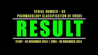 Result | FREE Book Giveaway (03) | 2024 | Pharmacology Classification of Drugs | Solution Pharmacy