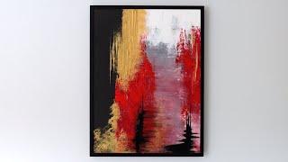 ABSTRACT PAINTING TECHNIQUE/ EASY ACRYLIC PAINTING/ STEP BY STEP TUTORIAL/ PALETTE KNIFE ART